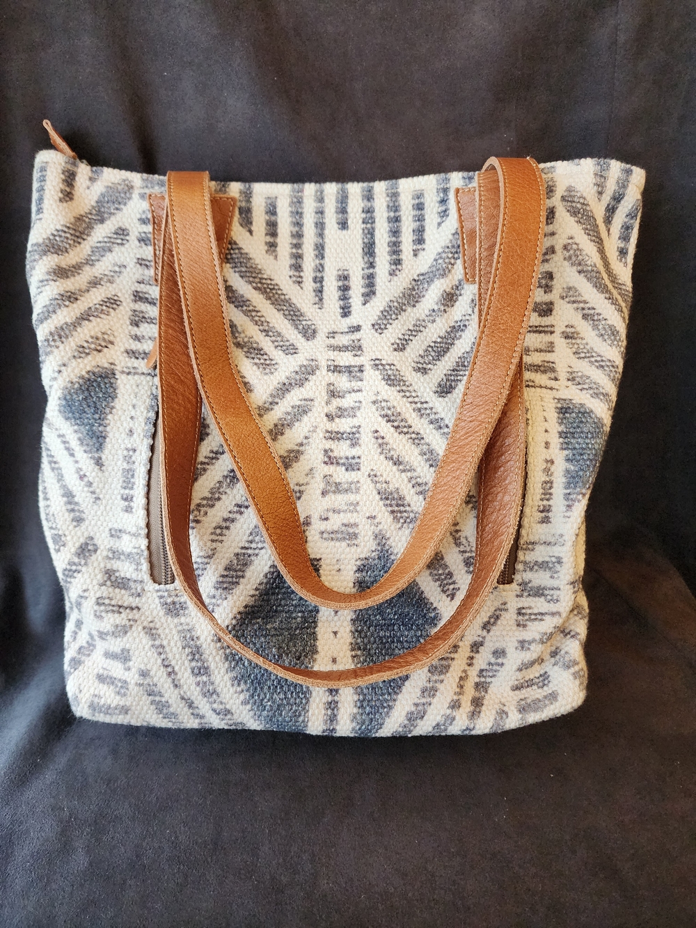 Myra Bag "Mind Blowing" Woven Canvas & Leather Concealed Carry Tote Bag